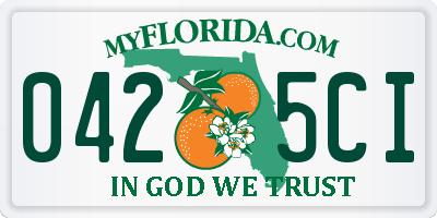 FL license plate 0425CI