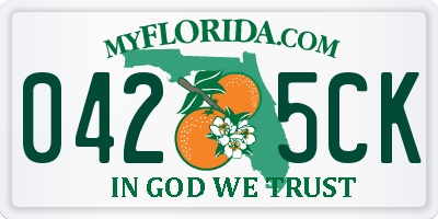 FL license plate 0425CK