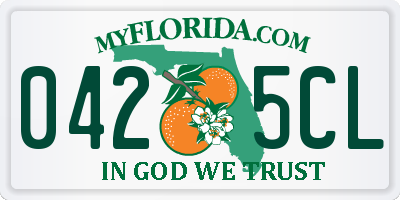 FL license plate 0425CL