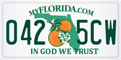 FL license plate 0425CW