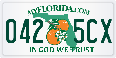 FL license plate 0425CX