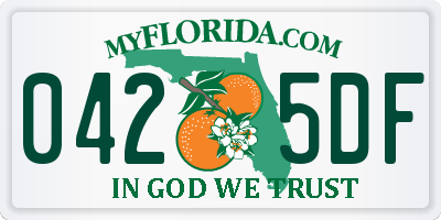 FL license plate 0425DF
