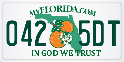 FL license plate 0425DT