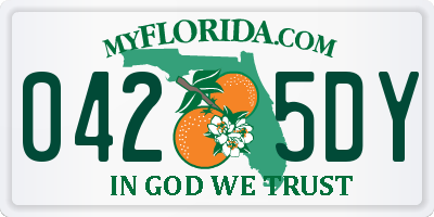 FL license plate 0425DY