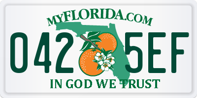 FL license plate 0425EF