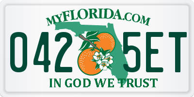 FL license plate 0425ET