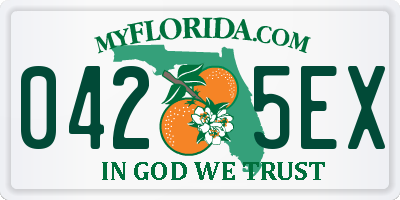 FL license plate 0425EX