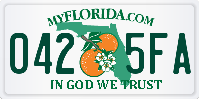 FL license plate 0425FA