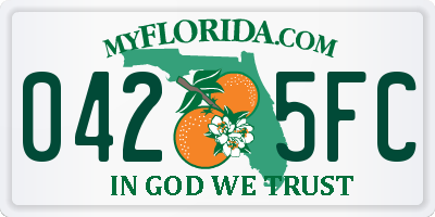 FL license plate 0425FC
