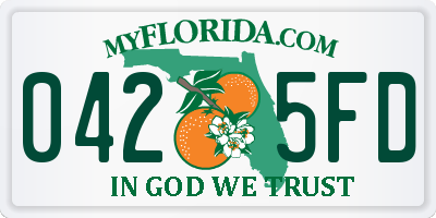 FL license plate 0425FD