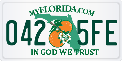 FL license plate 0425FE