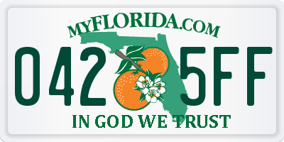 FL license plate 0425FF