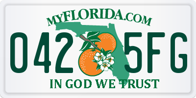 FL license plate 0425FG