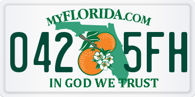FL license plate 0425FH