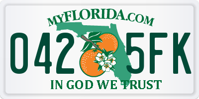 FL license plate 0425FK