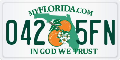 FL license plate 0425FN