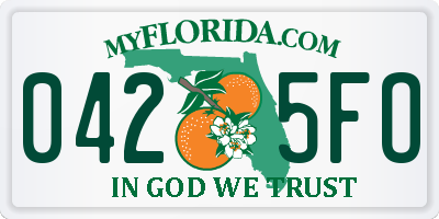 FL license plate 0425FO
