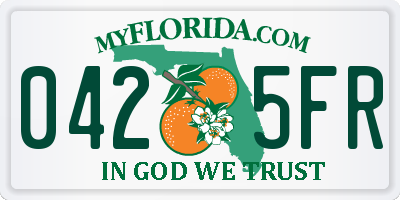 FL license plate 0425FR