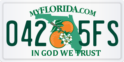 FL license plate 0425FS