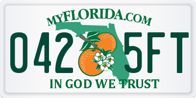 FL license plate 0425FT