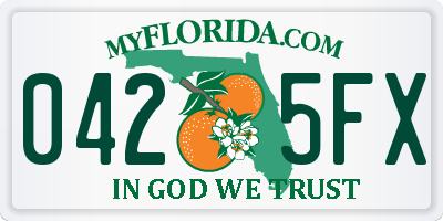 FL license plate 0425FX