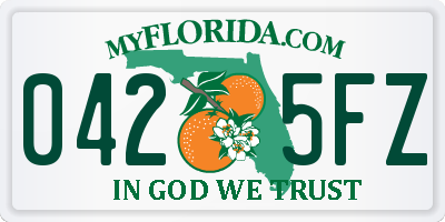 FL license plate 0425FZ