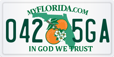 FL license plate 0425GA