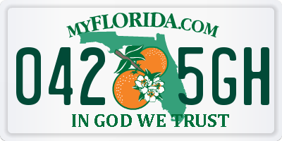 FL license plate 0425GH