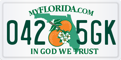 FL license plate 0425GK