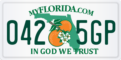 FL license plate 0425GP