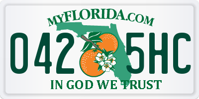 FL license plate 0425HC
