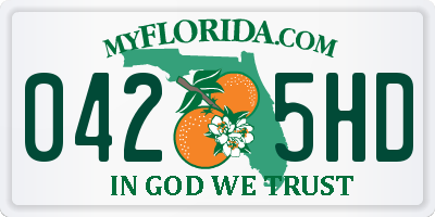 FL license plate 0425HD