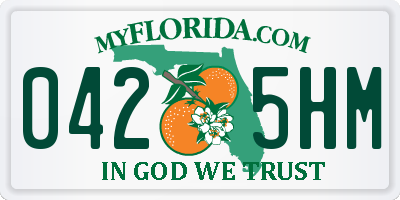 FL license plate 0425HM