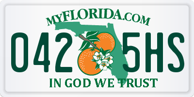 FL license plate 0425HS