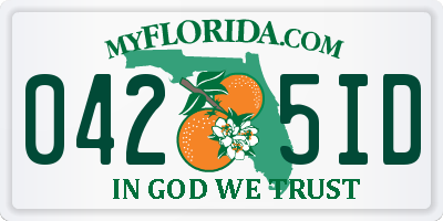 FL license plate 0425ID
