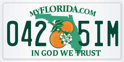 FL license plate 0425IM