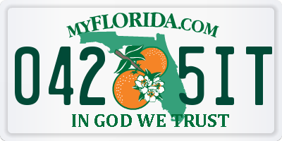 FL license plate 0425IT