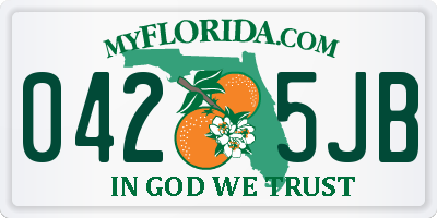 FL license plate 0425JB