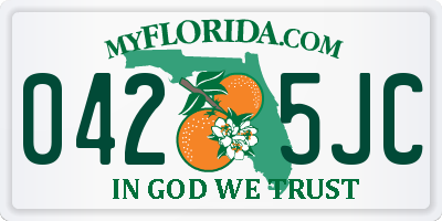 FL license plate 0425JC