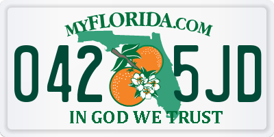 FL license plate 0425JD