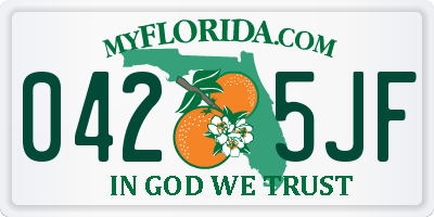 FL license plate 0425JF