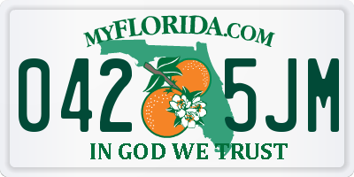 FL license plate 0425JM