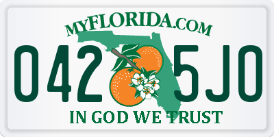 FL license plate 0425JO