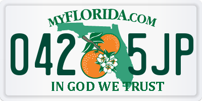 FL license plate 0425JP