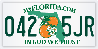 FL license plate 0425JR