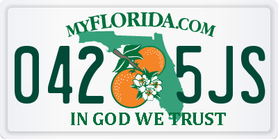 FL license plate 0425JS