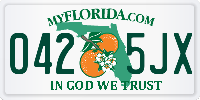FL license plate 0425JX