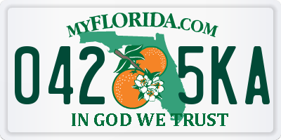 FL license plate 0425KA