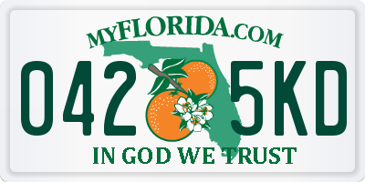 FL license plate 0425KD