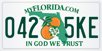 FL license plate 0425KE